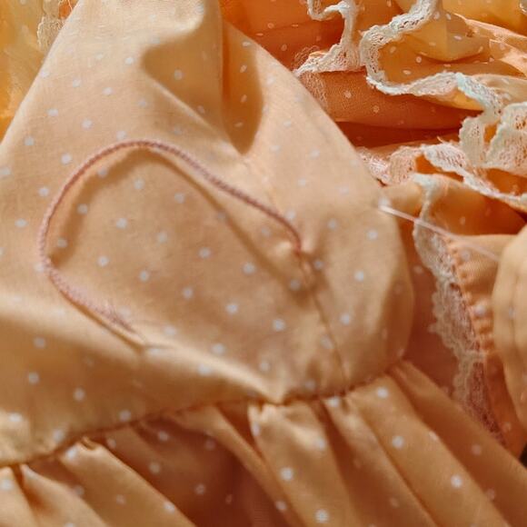 70s Jeri Bee Belted Rockabilly Prairie Square Dance Ruffle Layered Dress Size 16 - Picture 12 of 13